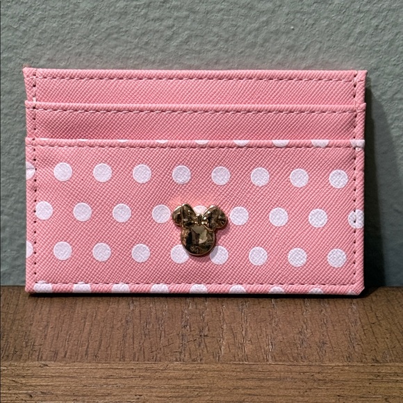 Disney Handbags - New Disney Minnie Mouse Pink and White Polka Dot Card Holder Wallet